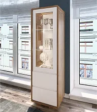 Шкаф-витрина Харви Белый/Дуб